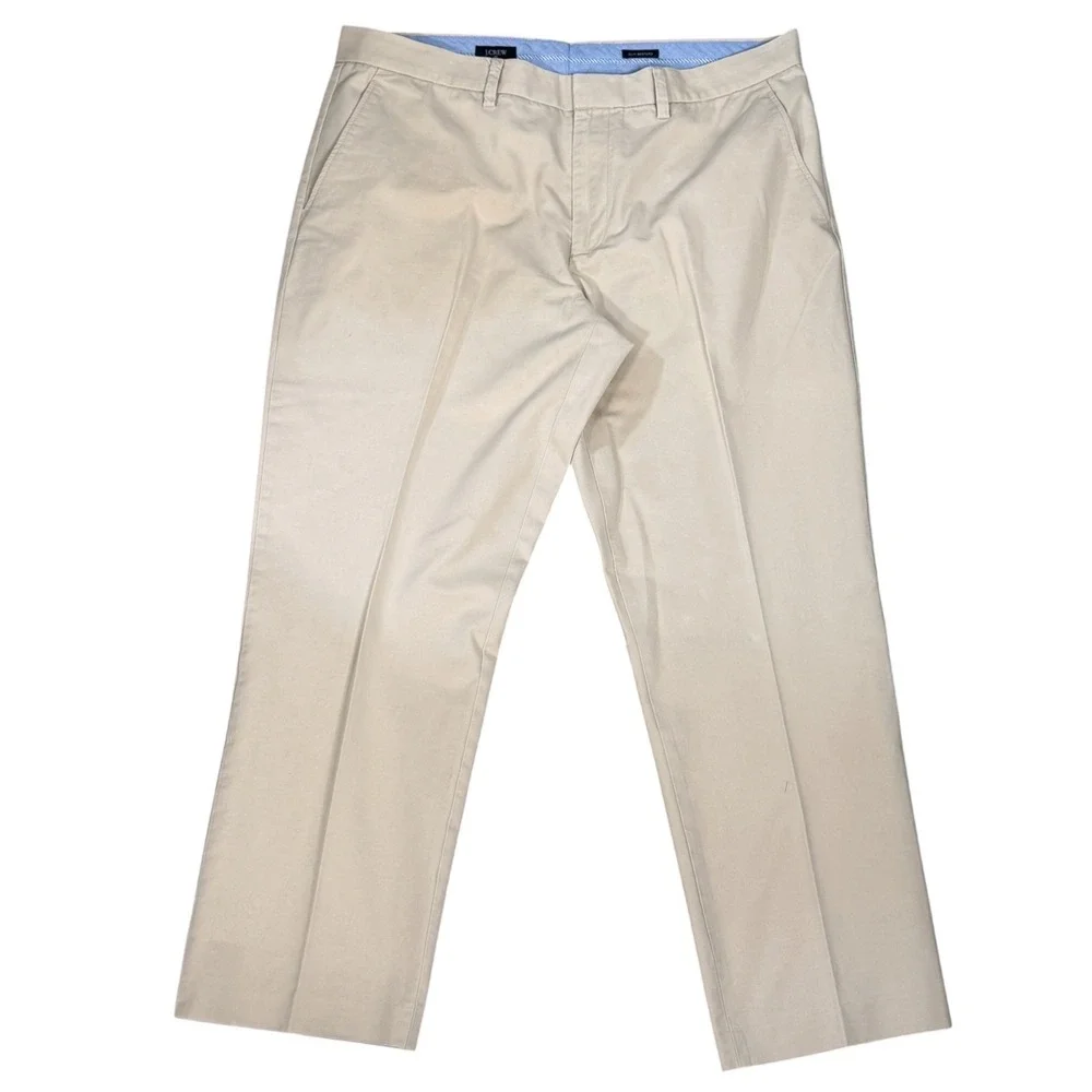 J.Crew Slim Bedford Khaki Chino Pants Mens 36x30 Beige 100% Cotton‎ 92443
